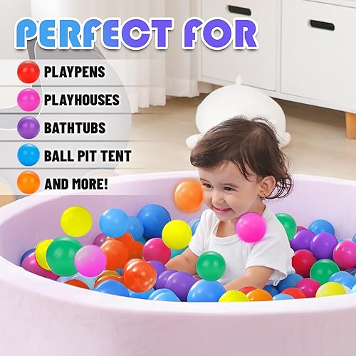 Miniatura 2 de Pelotas para pozo de pelotas 170 piezas para niños, bolas de plástico para hogueras de pelotas, bolas de juego a prueba de aplastamiento de 2.2