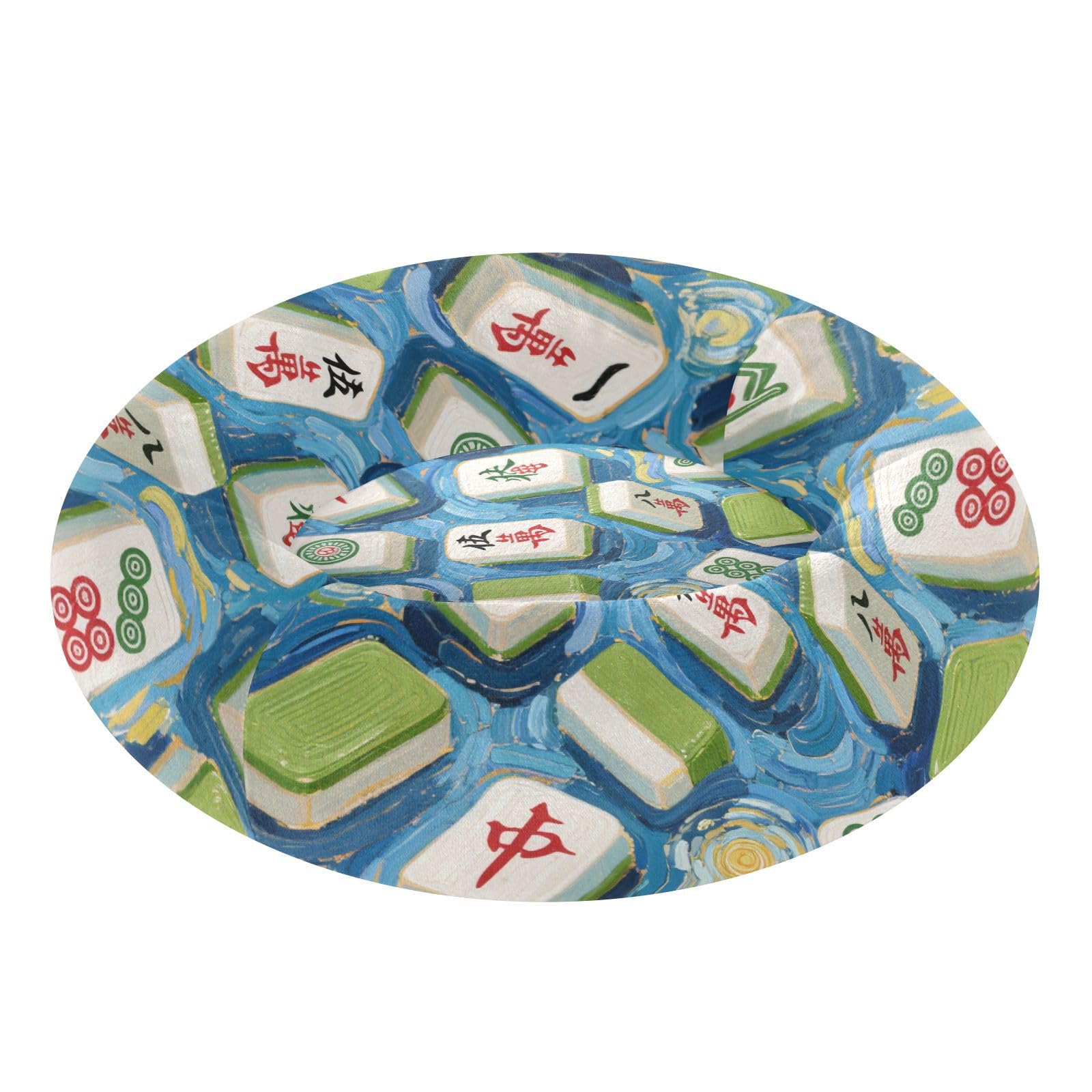 Art peinture bleu chinois mahjong pet lit résistant pour le repos des chats stressés