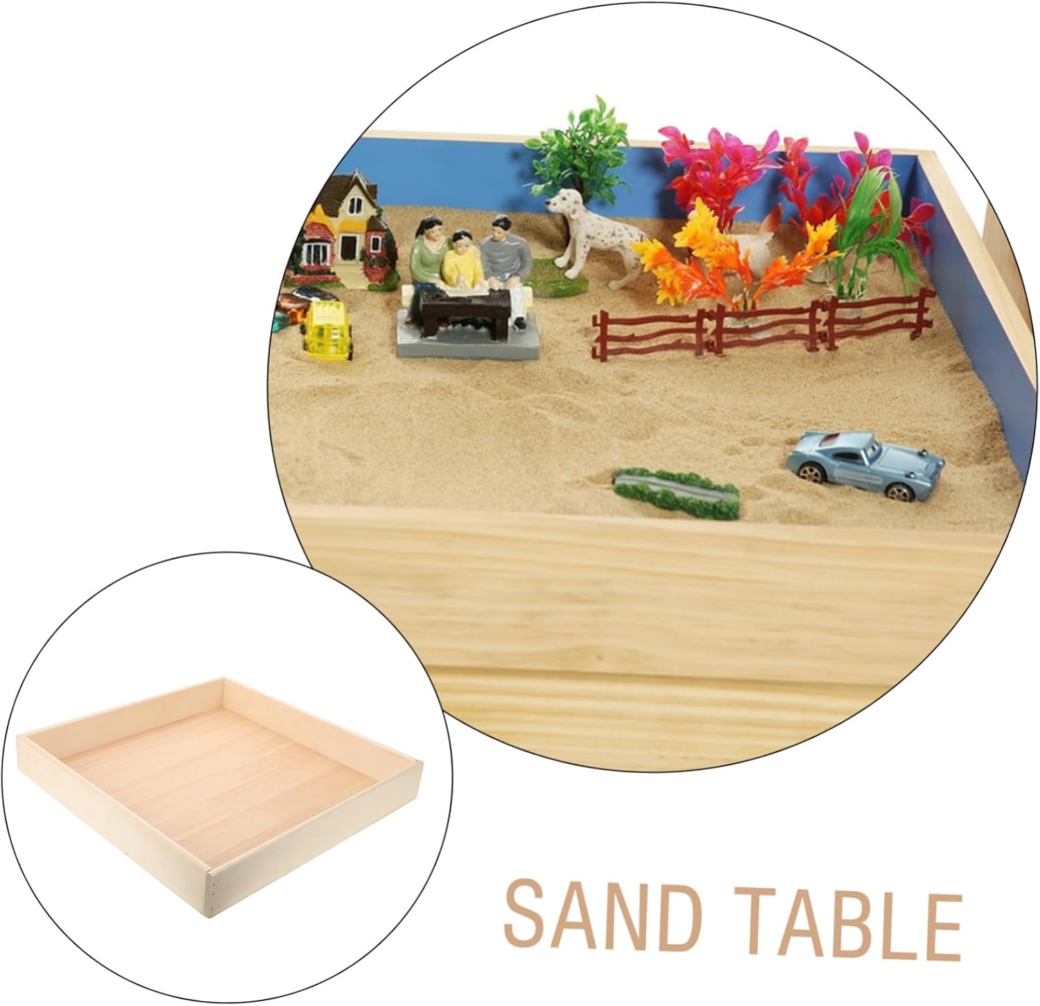 Wooden Sandbox Portable Indoor Sand Tray for Desktop Activities Compact Design for Creative Play and Artistic Expression