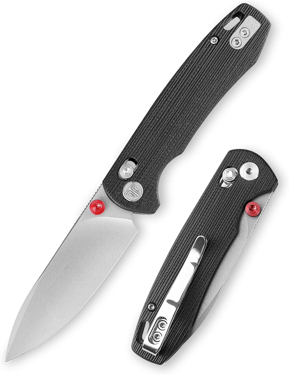 TRIVISA EDC Pocket Knife with Clip, Camping Knives for Men & Women with Thumb Studs Crossbar Lock, 2.99" 14C28N Steel Blade, G10 Handle for Camping Hiking, Dragonfly-B