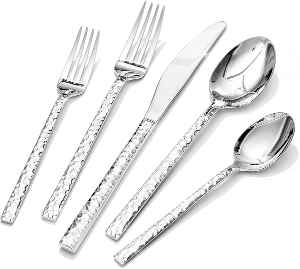 KINGSTONE Hammered Silverware Set