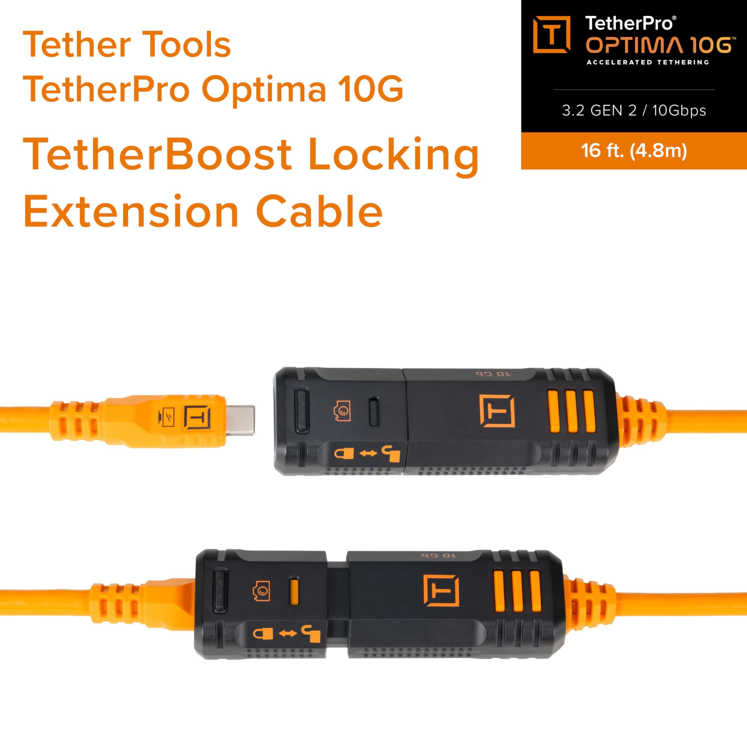 Tether Tools TetherPro Optima 10G 16' USB-C TetherBoost Cavo di prolunga con blocco – nero