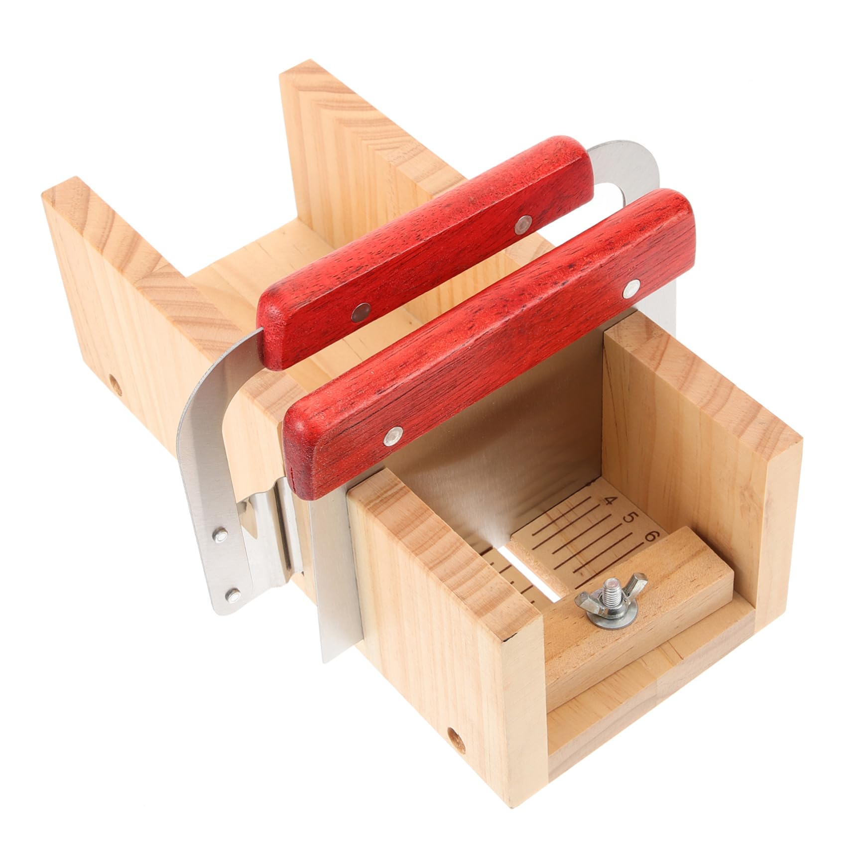 STOBAZA Cortador de Jabón de Madera de Pino Doble Ranura y Cuchillas de Acero Inoxidable para Uso Profesional y Personal, Herramienta Segura y Superficie Lisa