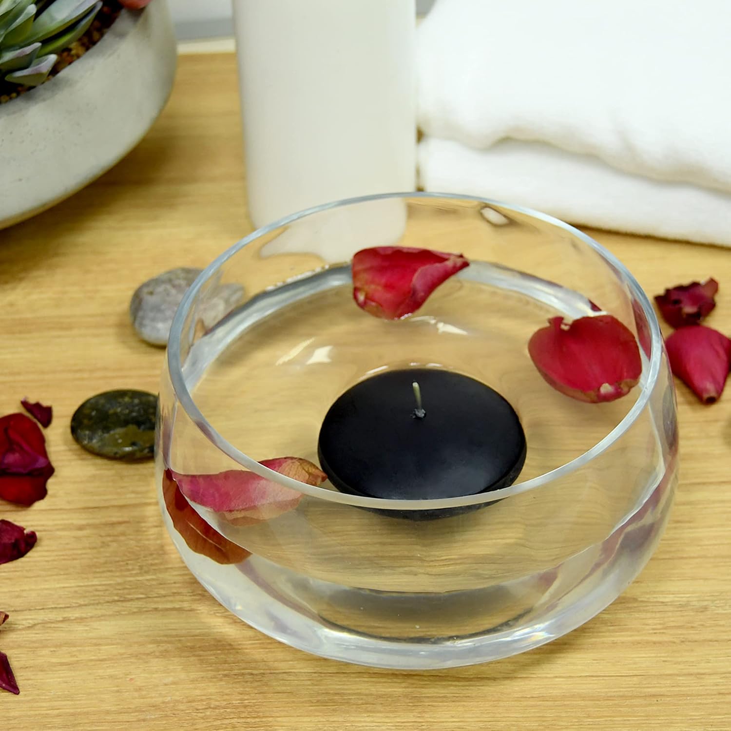 Zest Candle 12-Piece Floating Candles, 3-Inch, Black