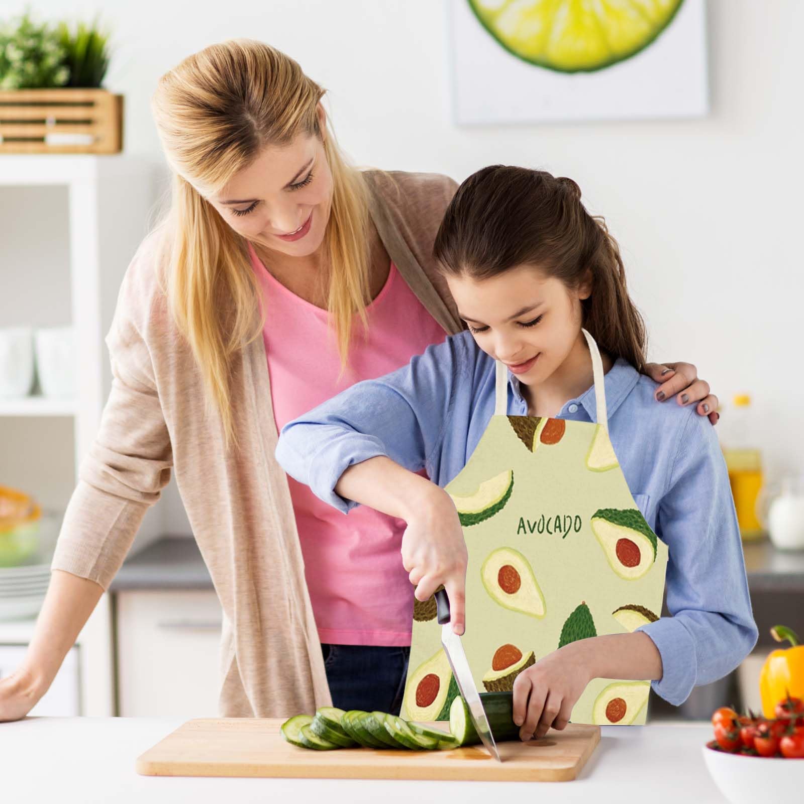 Naapesi Cartoon Children's Aprons, Cute Cartoon Kitchen Cooking Baking Apron, Fruit Print Children's Apron, Child Chef Aprons - Image 4