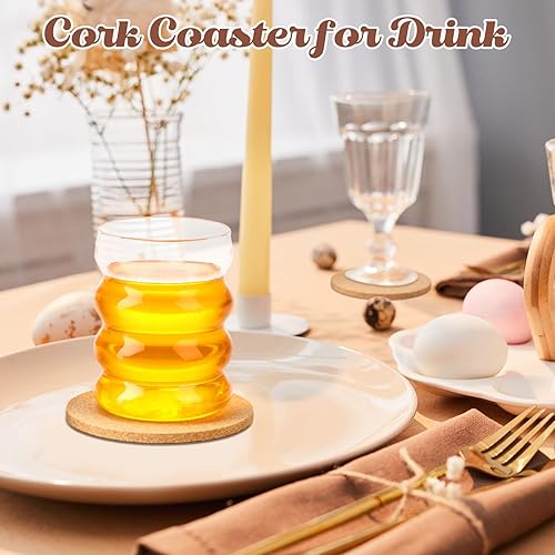 Miniatura 6 de 300 posavasos de corcho para bebidas, salvamanteles de corcho absorbentes de 4 x 4 x 0.2 pulgadas, posavasos a granel para platos de cocina,