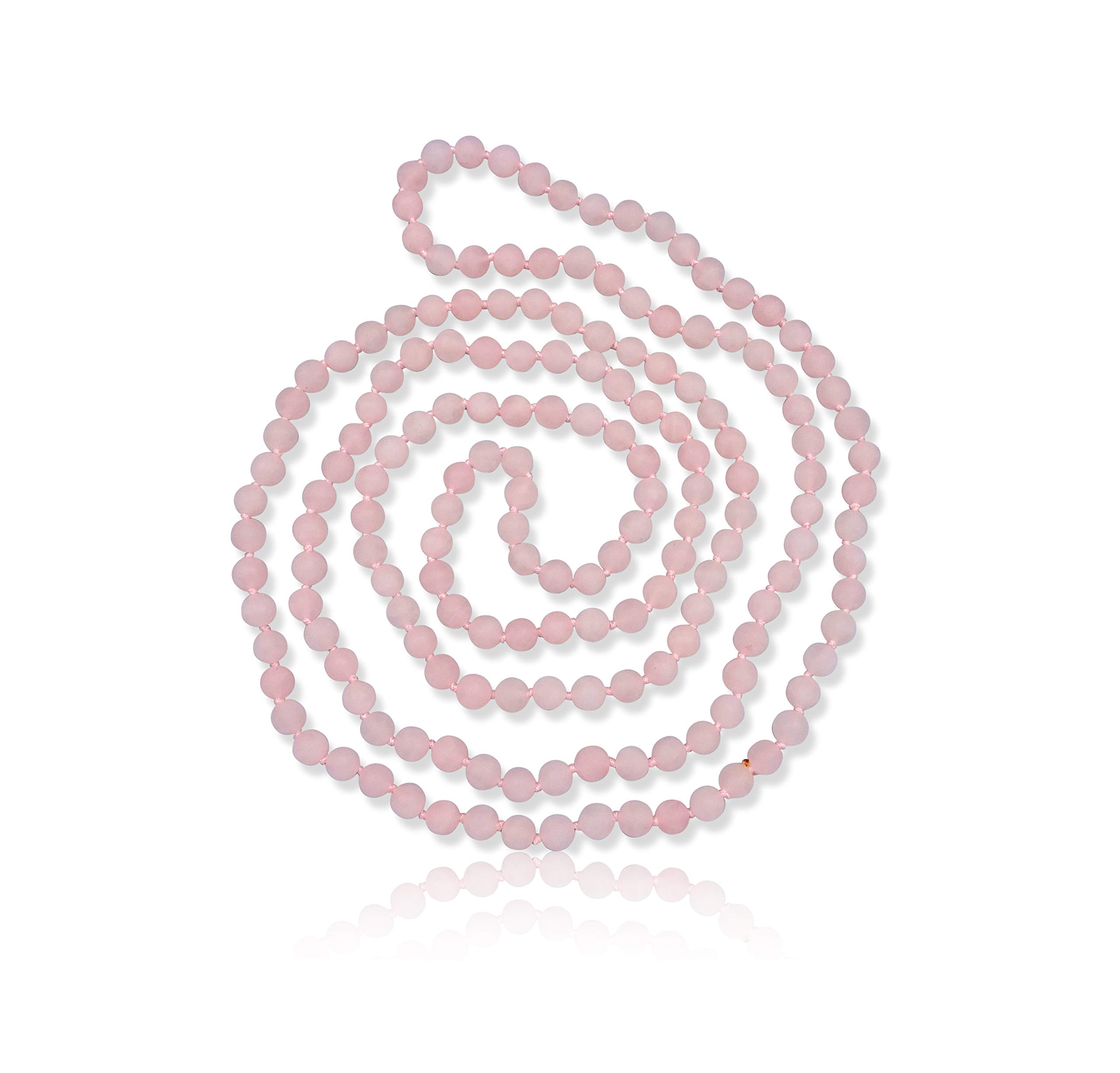 MGR MY GEMS ROCK! 8MM 60 Inch Matte-Finish Genuine Semi-Precious Stone Endless Infinity Opera Length Hand Beaded Mala Chakra Long OR Multi-Strand
