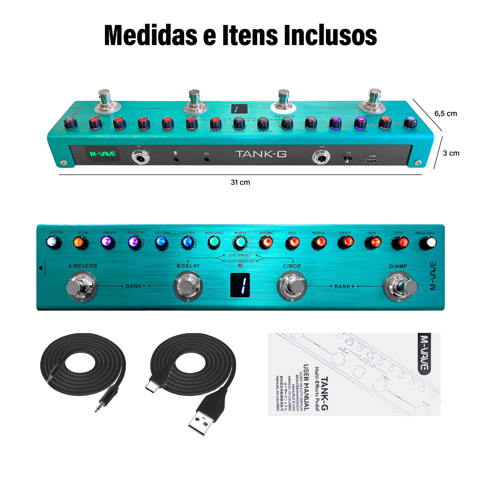 M-VAVE TANK-G マルチエフェクター M-VAVE TANK-G マルチエフェクター