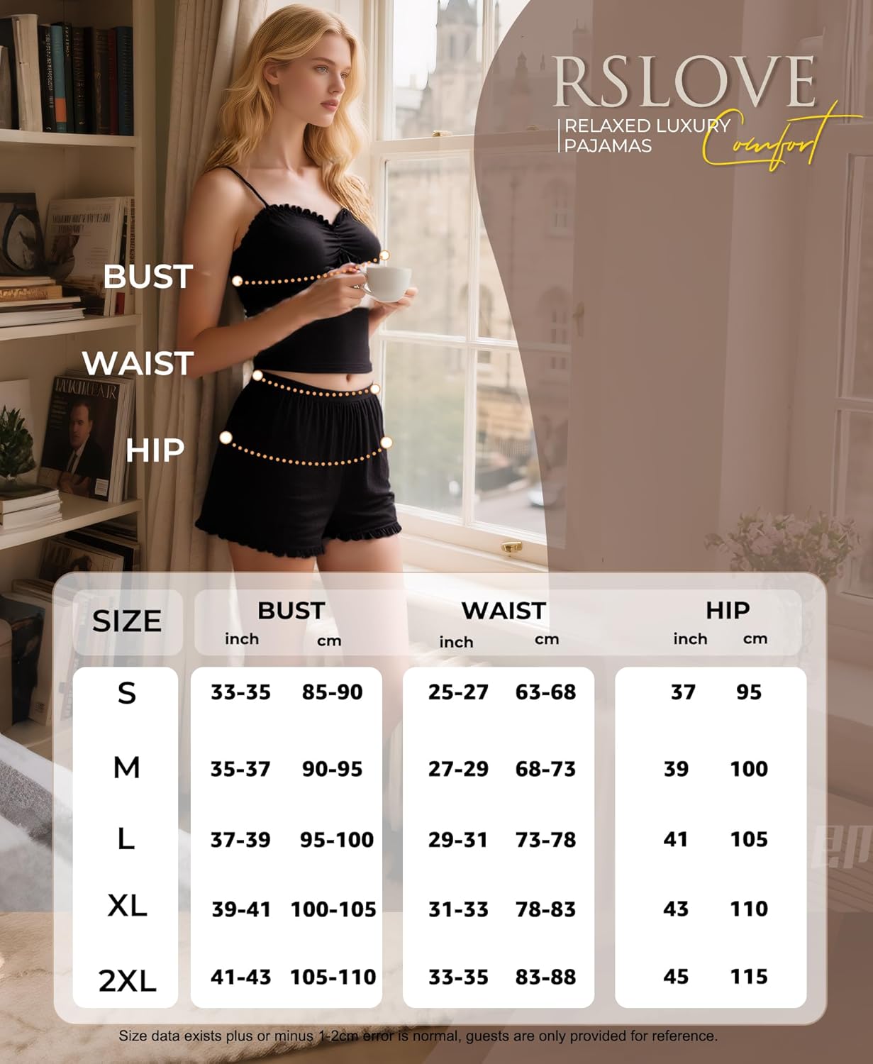 RSLOVE Womens Summer Pajamas Sets - Soft Pj Sets 2 Piece Cami Shorts Set Lingerie Sleepwear Casual Loungewear - Image 5