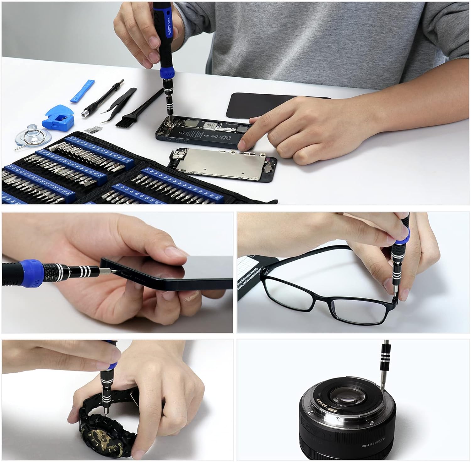 KALAIDUN 190 in 1 Precision Screwdriver Sets with 164 Bits,Magnetic Screwdriver Kit Repair Tool Kit for iPhone,Computer,Xbox,PS4,Nintendo,Laptop,Tablet,Game Console（Blue） : Video Games