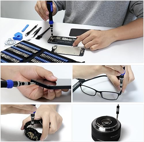 Miniatura 7 de KALAIDUN Juego de destornilladores de precisión 190 en 1 con 164 puntas kit de herramientas de reparación de destornilladores magnéticos para iPhone