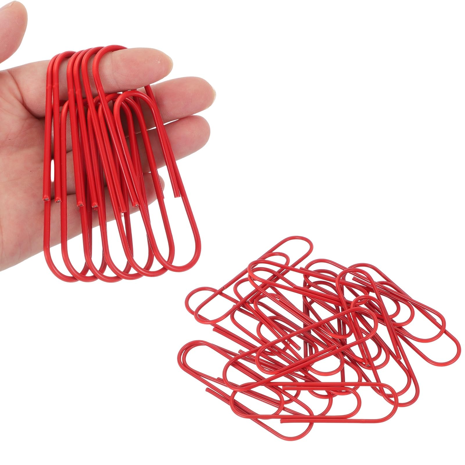 PATIKIL 4 Inch Large Paper Clip, 30PCS Big Paper Clip Extra Large Huge Metal Giant Clips Rust-Proof Strong Durable Bulk Cute for Home Office Accessories Bookmark, Red