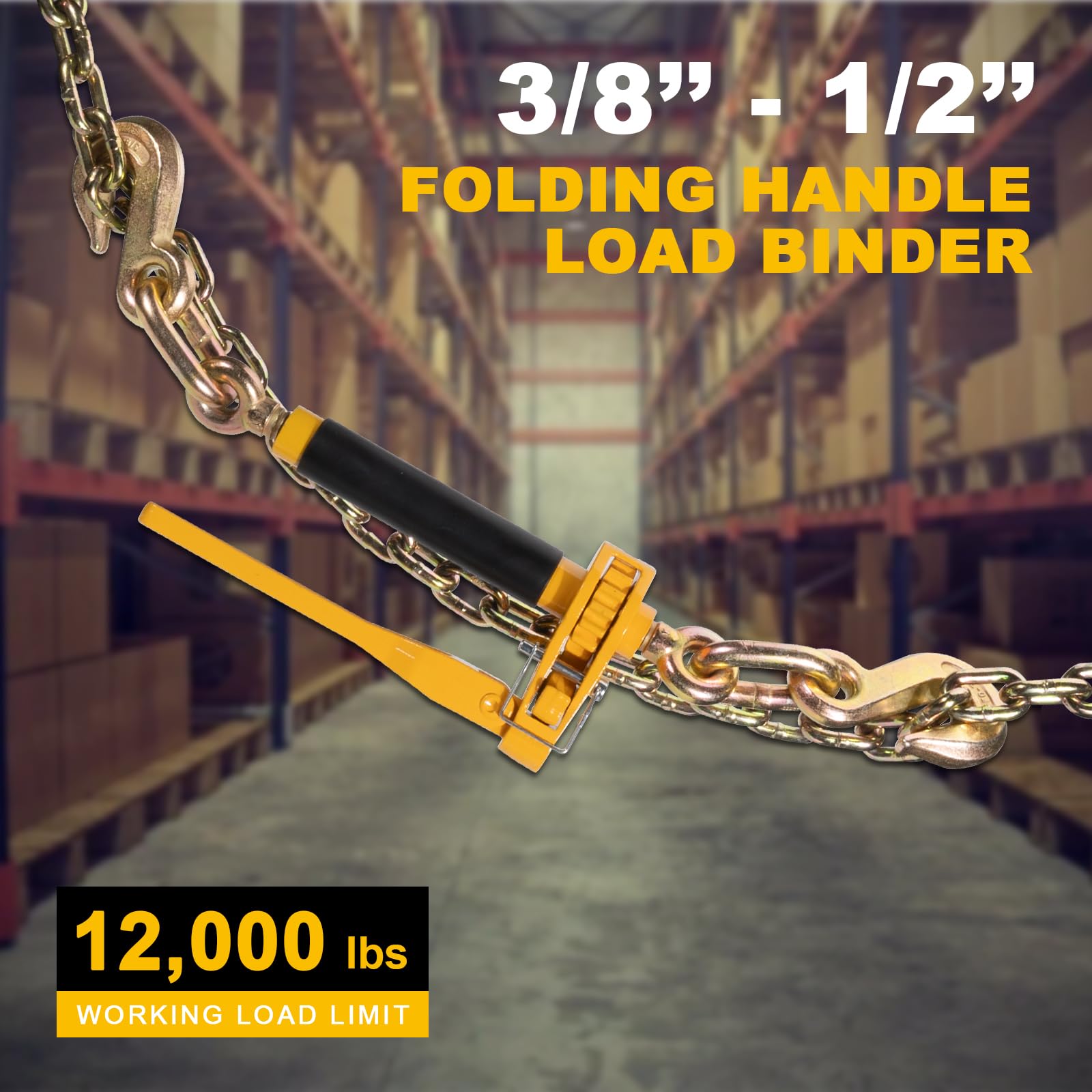 Folding Ratchet Load Binders - Heavy Duty Trailer Tie-Downs -7