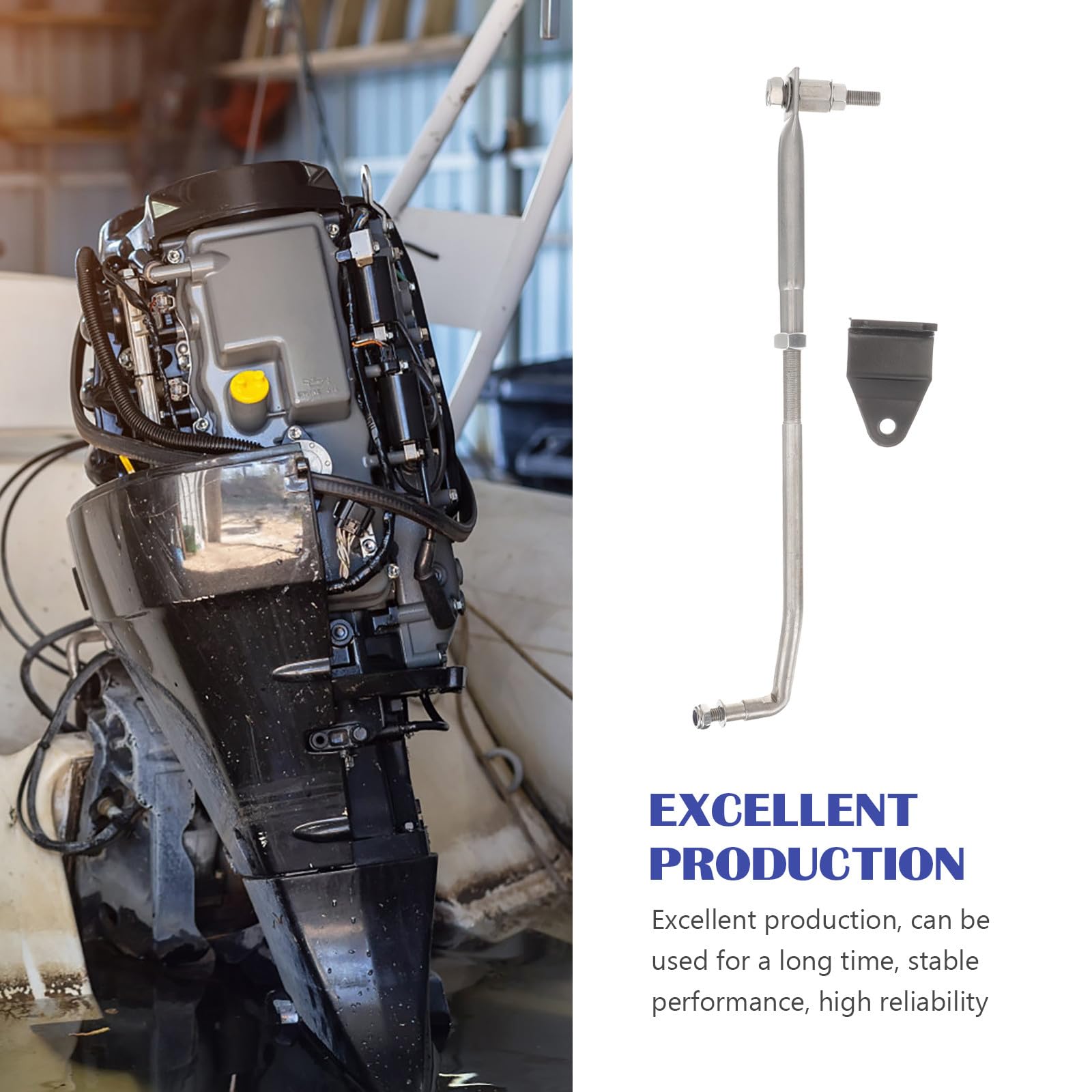 Abaodam Timone Sterzante di Sterzo Resistente All’usura Regolabile in Inox Accessorio Barca per Fuoribordo 40hp per Riparazione e Marittima