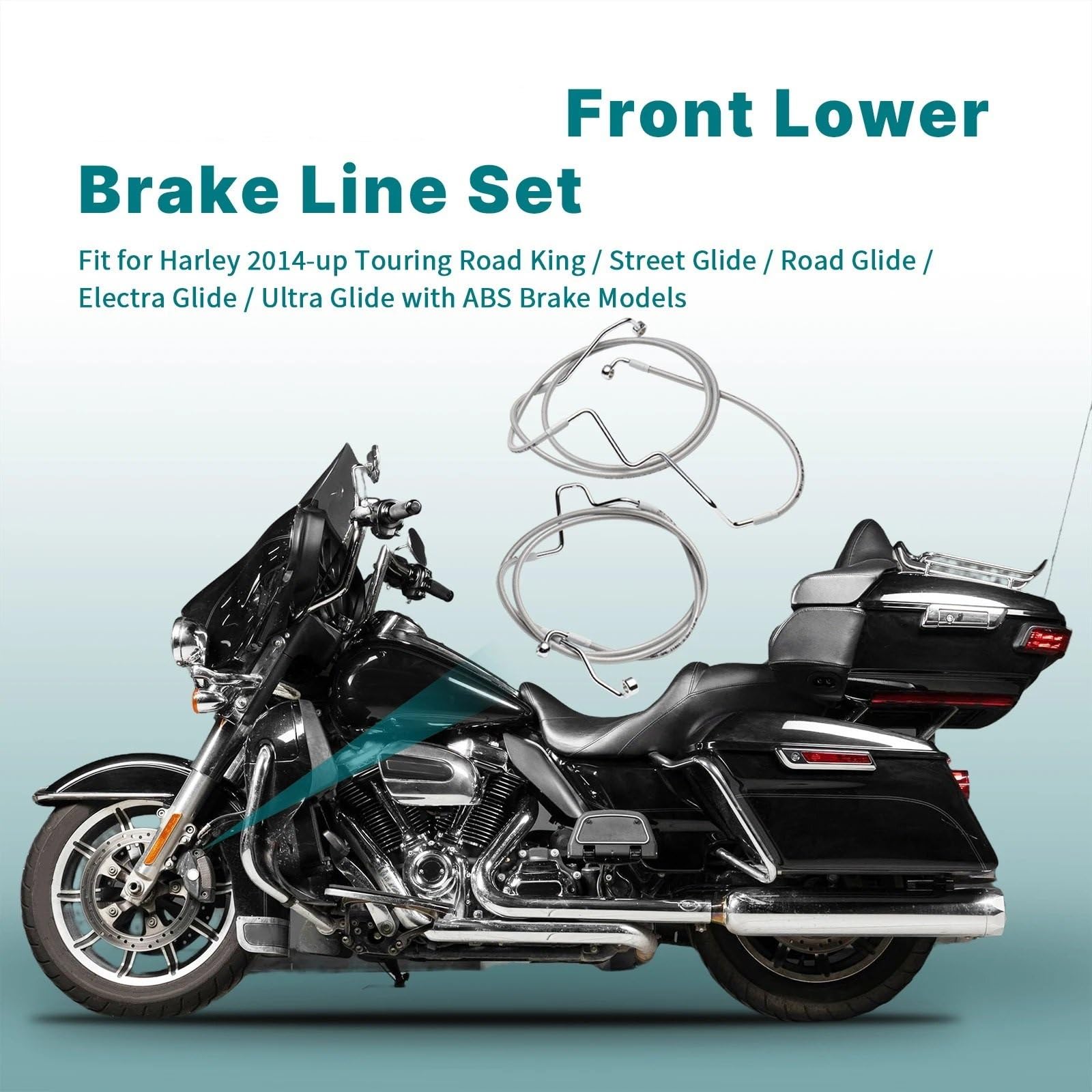 Kable napędowe Pasuje do Harleya Touring 2014- i nowszych z ABS Road King/Street, pasuje zestawu podwójnych przednich dolnych przewodów hamulcowych Ultra Glide Motocyklowe kable napędowe