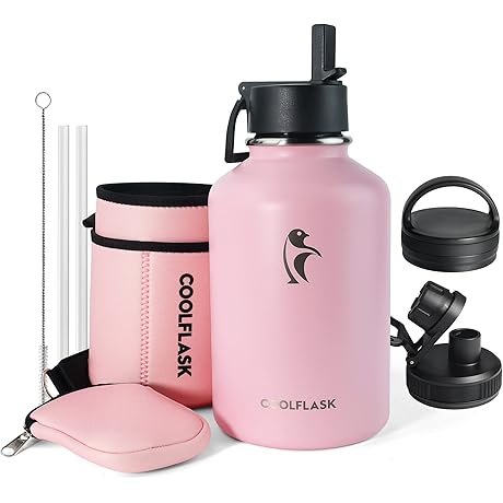 Insulated 64 oz Water Bottle with Sleeve