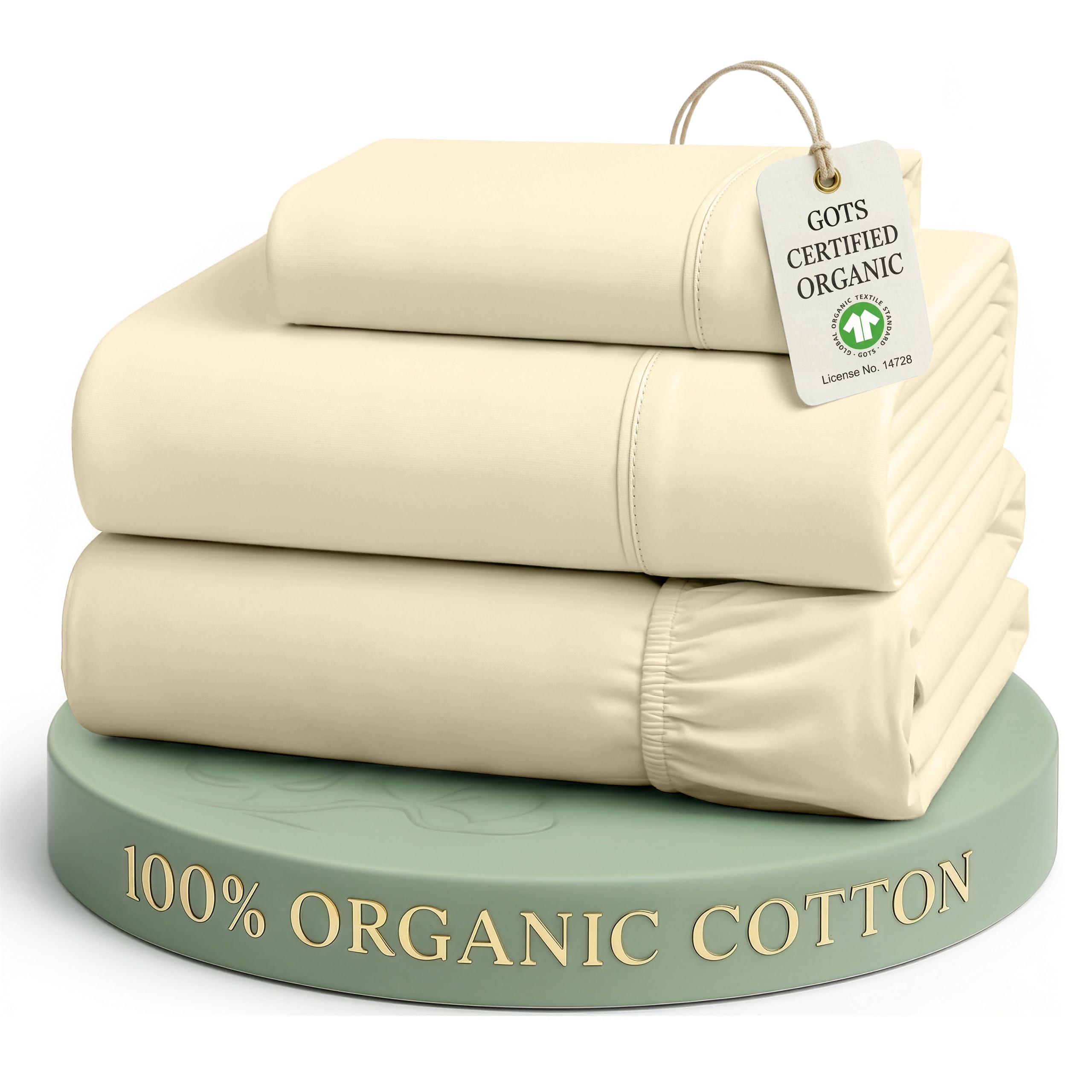 LANE LINEN Organic Cotton Percale Twin Natural
