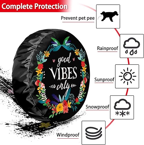 Miniatura 5 de SuperKaKa Cubierta de neumáticos de repuesto para mujer, diseño de flores, cubierta de neumáticos de repuesto para caravana, remolque, SUV, camión,