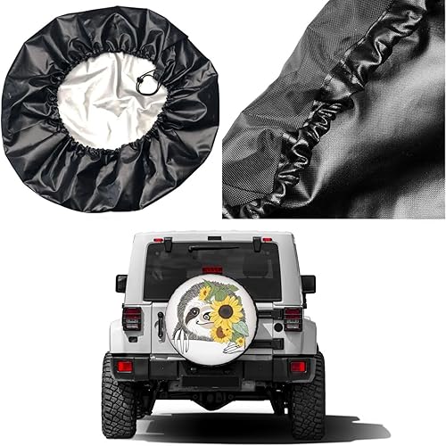 Miniatura 5 de Delerain Sloth - Fundas de neumático de repuesto con diseño de girasol para caravana, remolque, SUV, camión y muchos vehículos, cubiertas de ruedas
