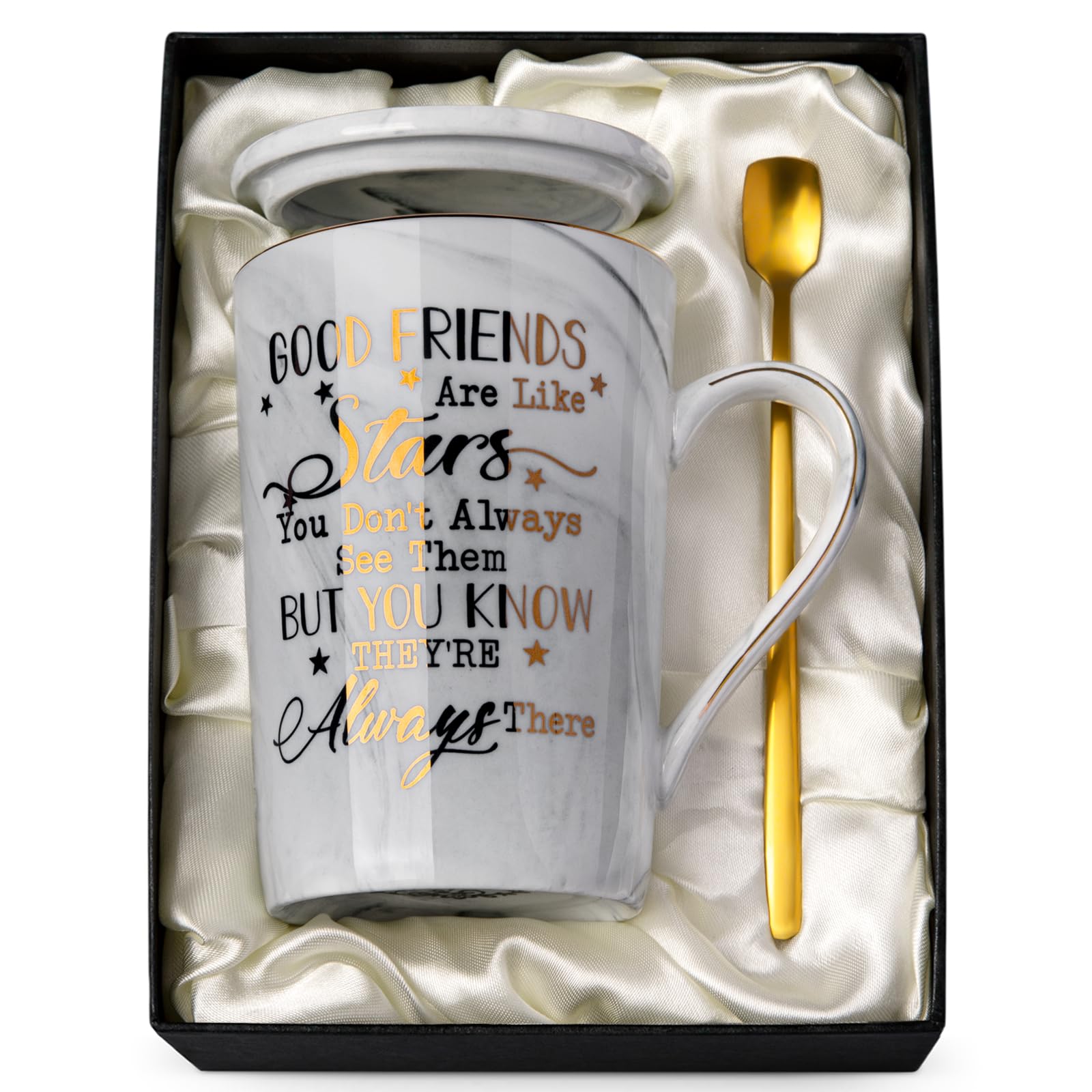 Biching Best Friend Birthday Gifts for Women - Friendship Gifts for Women - Perfect Christmas Birthday Present Ideas for Her, Female BFF, Sister - Ceramic Marble Coffee Mug 14 Oz Grey