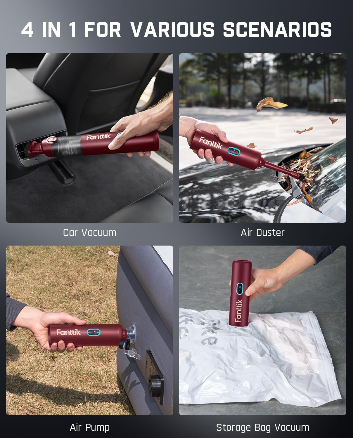 Amazon | Fanttik Slim V8 Apex ハンディクリーナー 車用掃除機