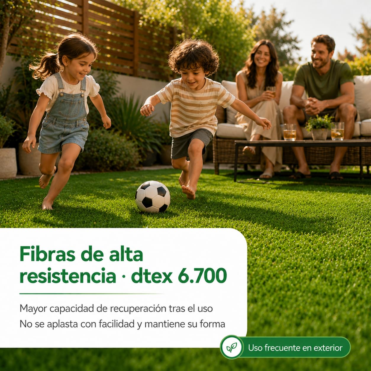 Césped Artificial Premium 35mm, Rollo 2x5m Modelo California, 18.900 Puntadas, 6.700Dtex. Máximo Realismo, Alta Densidad, Ideal para Exteriores, Piscinas, Terrazas y Jardín