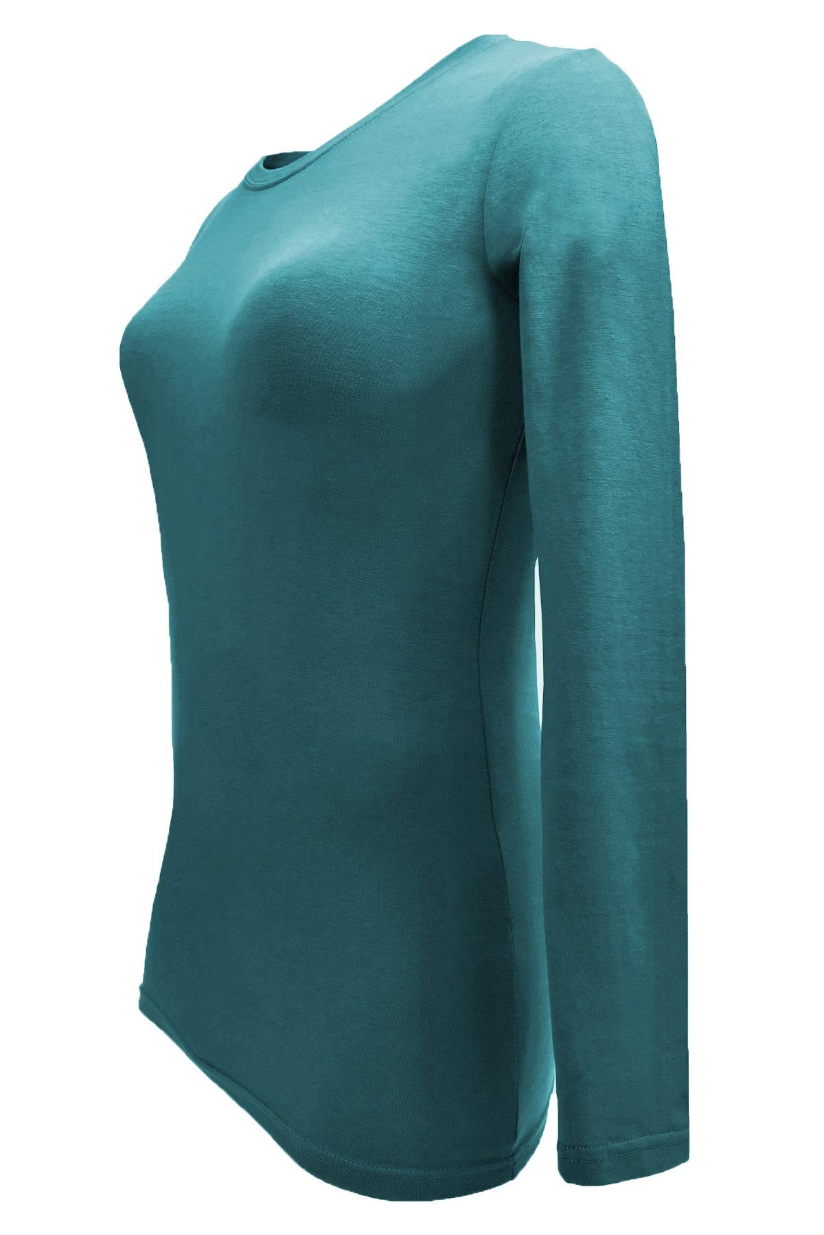 Natural Uniforms Camiseta de manga larga con cuello redondo para mujer, paquete de 3 unidades
