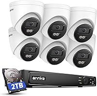 Vista 1 de ANNKE 4K PoE Security Camera System, 12MP H.265+ 8CH NVR with 2TB Surveillance Grade HDD, 6Pcs 8MP IP Cams, Spotlight Color Night Vision, RTSP, IP67