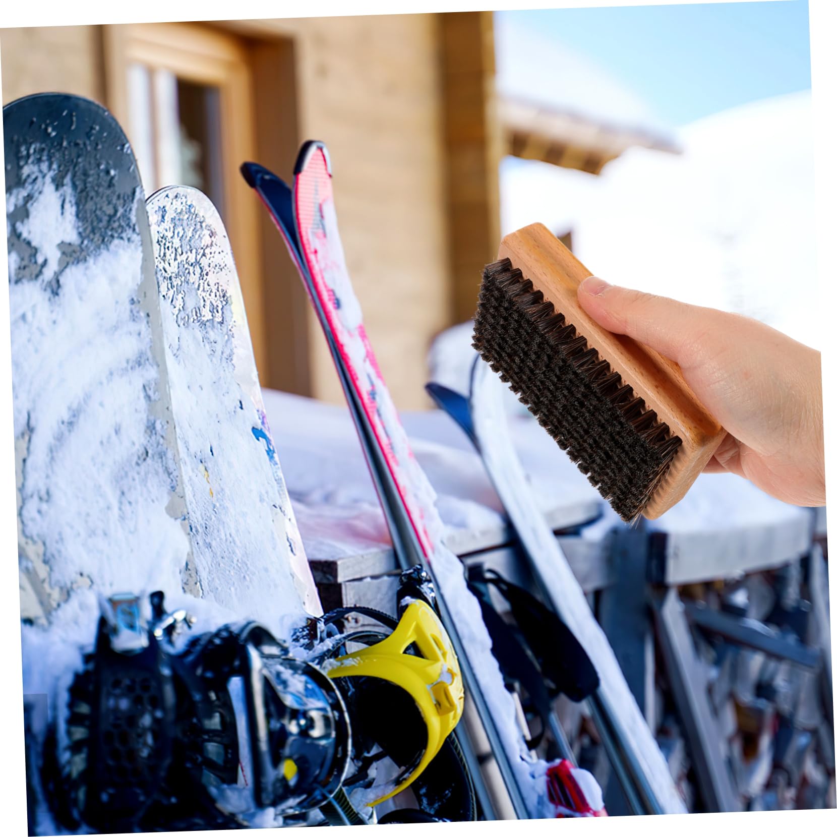 ibasenice Spazzola Lucidante Manuale per Cera Sci e Snowboard Setole in Filo di Rame, Nylon e Crine di Cavallo, Set 3 Pezzi Compatto per Pulizia Profonda e Preparazione alla Sciolinatura,