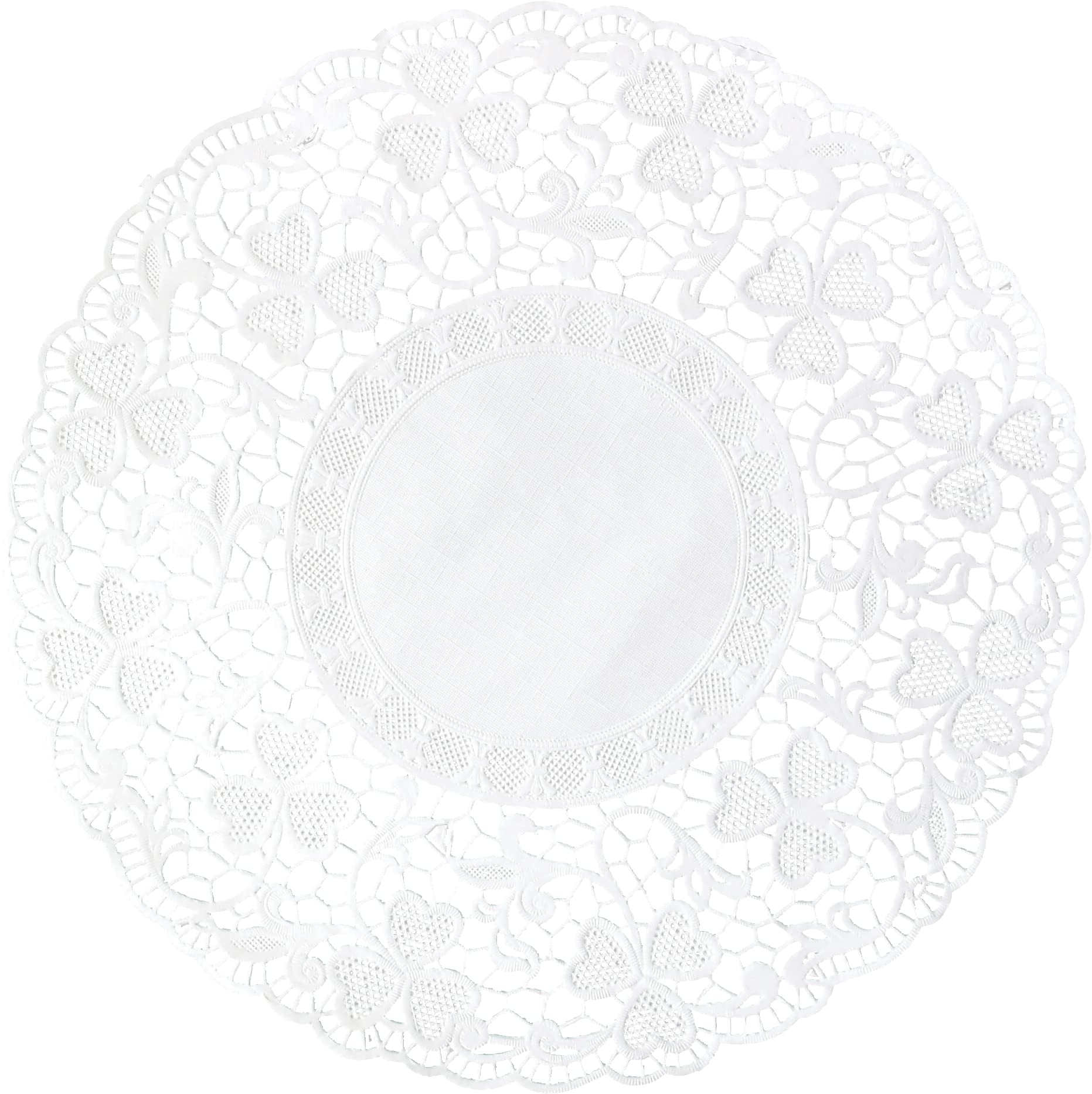 Edenpack White Round Paper Lace Doyleys Disposable Tableware Decoration Placemats Wedding Party Cake Packaging Doilies (250, 9.5 Round Paper Doyleys)