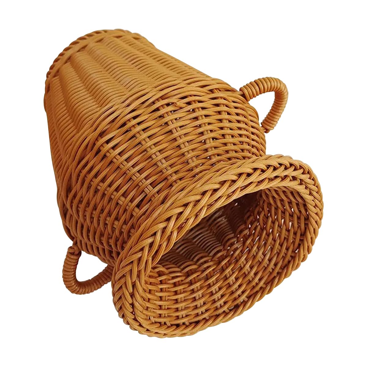 Panier à fleurs lavable en rotin tressé pour style rétro