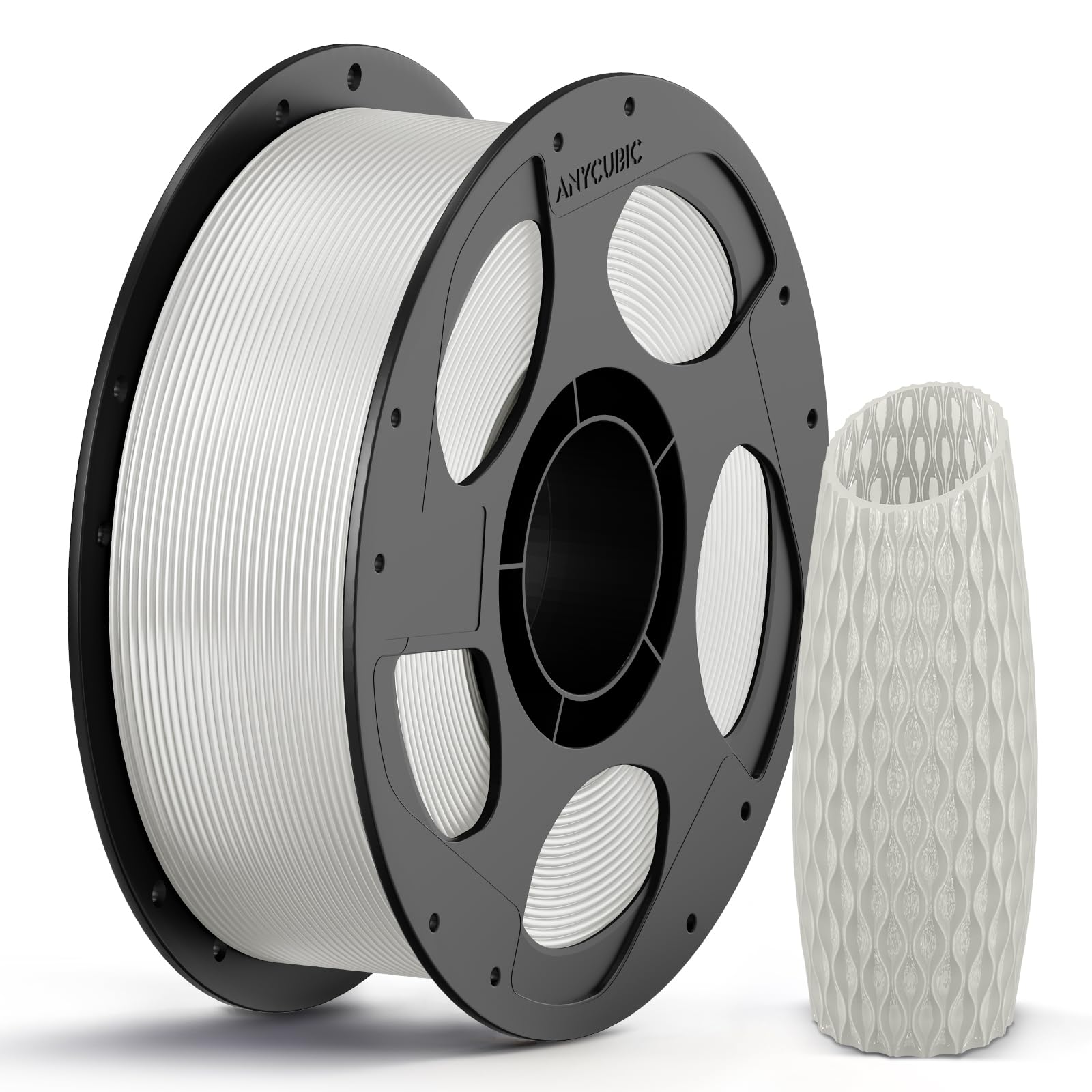 ANYCUBIC PLA 3D Printer Filament, 3D Printing PLA Filament 1.75mm Dimensional Accuracy +/- 0.02mm, 1KG Reusable Spool (2.2 lbs), Clear