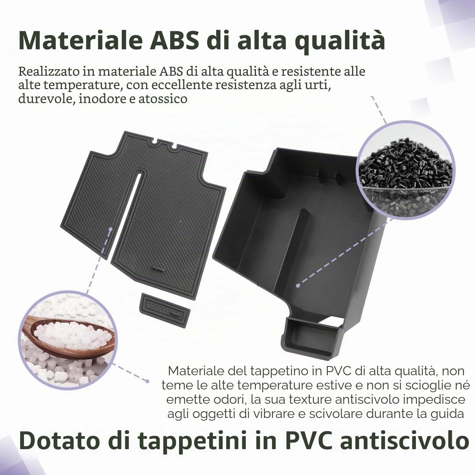 LUWU Compatibile con Volvo XC60 XC90 V60 S60 V90 S90 2018-2025 2026 Console Centrale Portaoggetti Bracciolo Organizer Vassoio Portaoggetti XC60 XC90 V60 S60 V90 S90 Accessori