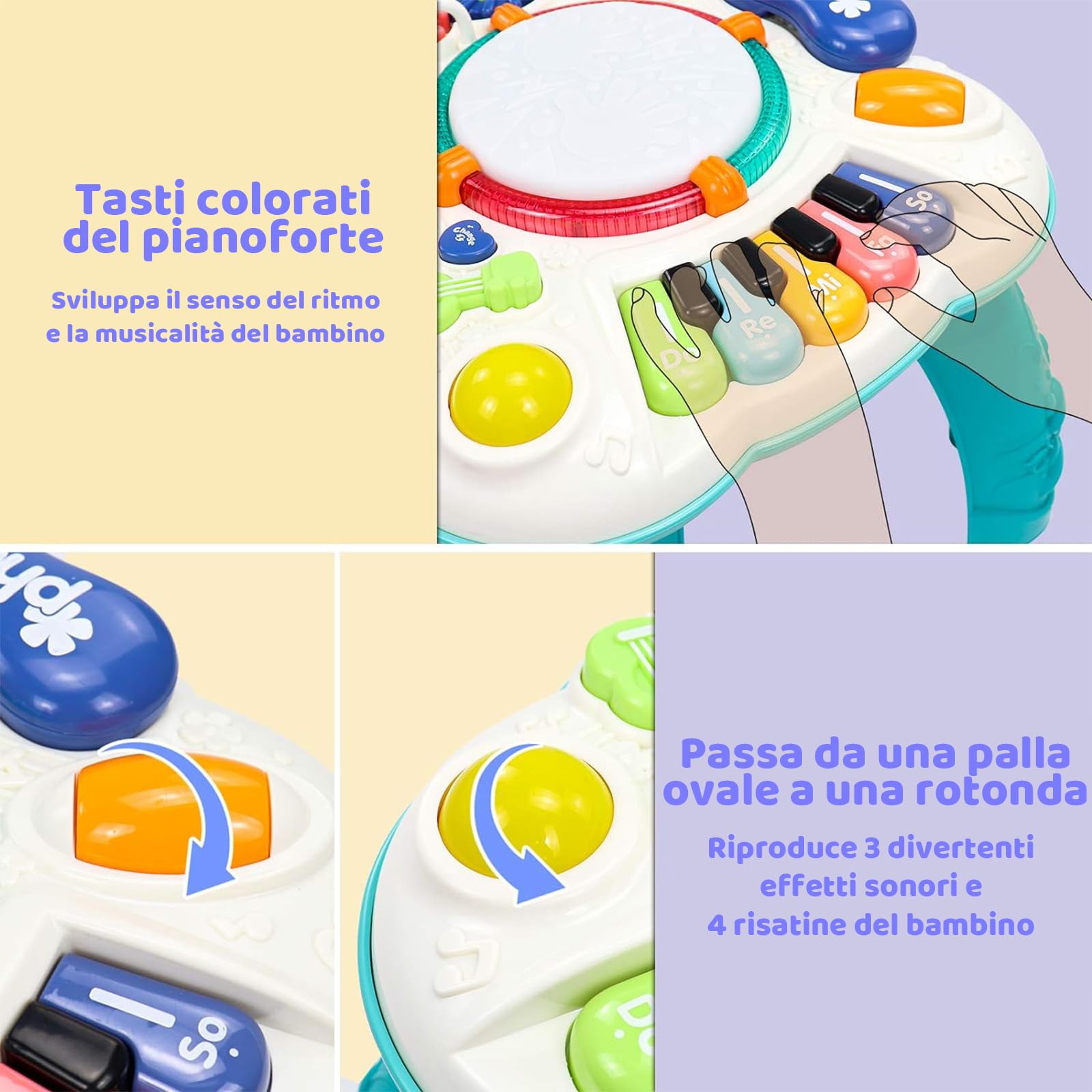 Fajiabao Giochi Bambini 1 Anno - Tavolino Tavolo Multiattivita Interattivo Bambini Giochi Montessori Educativi Giocattoli Bambina Bambino Regalo per Bimbo 1 2 3 Anni