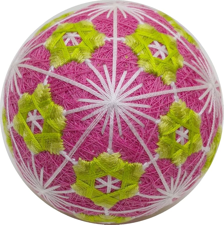 てまり「桔梗」クリーム地藤色花 手まり 手毬 手鞠