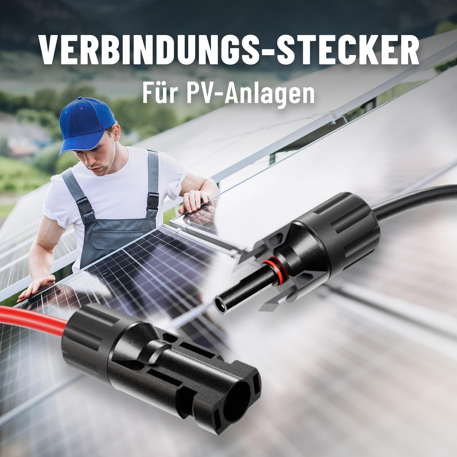 ABSINA 16x Stecker & Buchse + 8x Montageschlüssel - Solarstecker für 2,5-6mm2 PV Kabel - Solar Stecker Set - Steckverbinder Solar - Solarkabel Stecker für Solaranlage - Steckersolaranlage