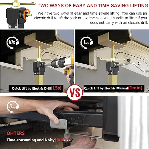 Miniatura 3 de 2025 mejorados RV deslizantes soporta gatos ajustados de 16.7 a 36 pulgadas permite ajustar el taladro Gatos estabilizadores de cámper resistentes