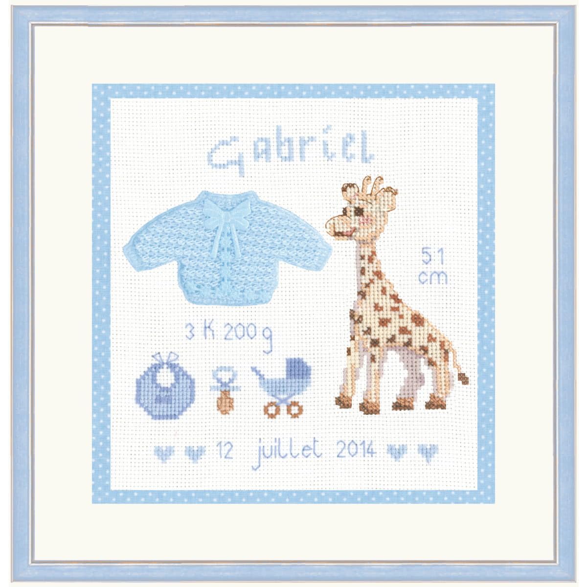 Le Bonheur des Dames counted cross stitch kit ""Gabriel Birth"", 12x12cm, DIY