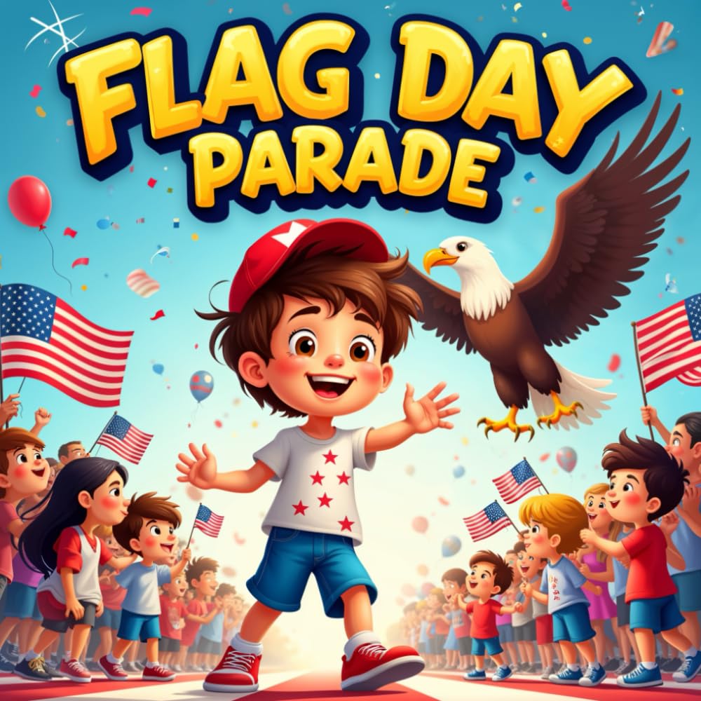 flag day parade storybooks for kids : A Fun and Heartwarming Children’s Picture Book About Patriotism, Friendship, Parades, and Fireworks Great for ..