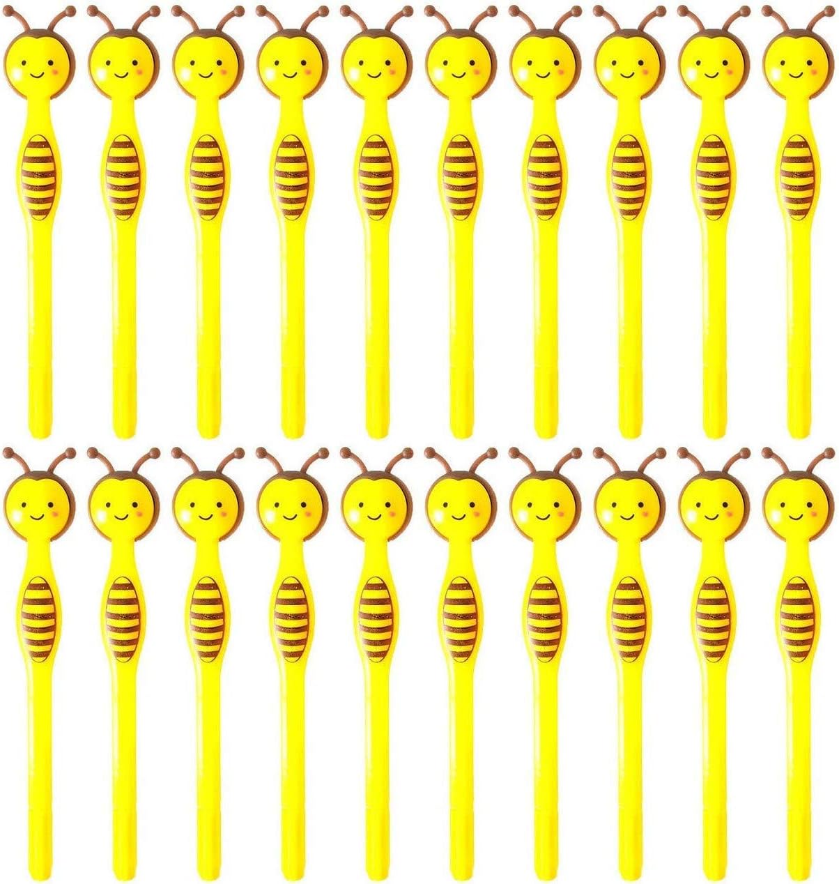 MIAO YUAN 20PCS Cute Bees Gel Pens Gift for Child, Women, Coworkers, Hostess and Girlfriend, Great Party Supplies and School Supplies, Black Ink(0.5mm)