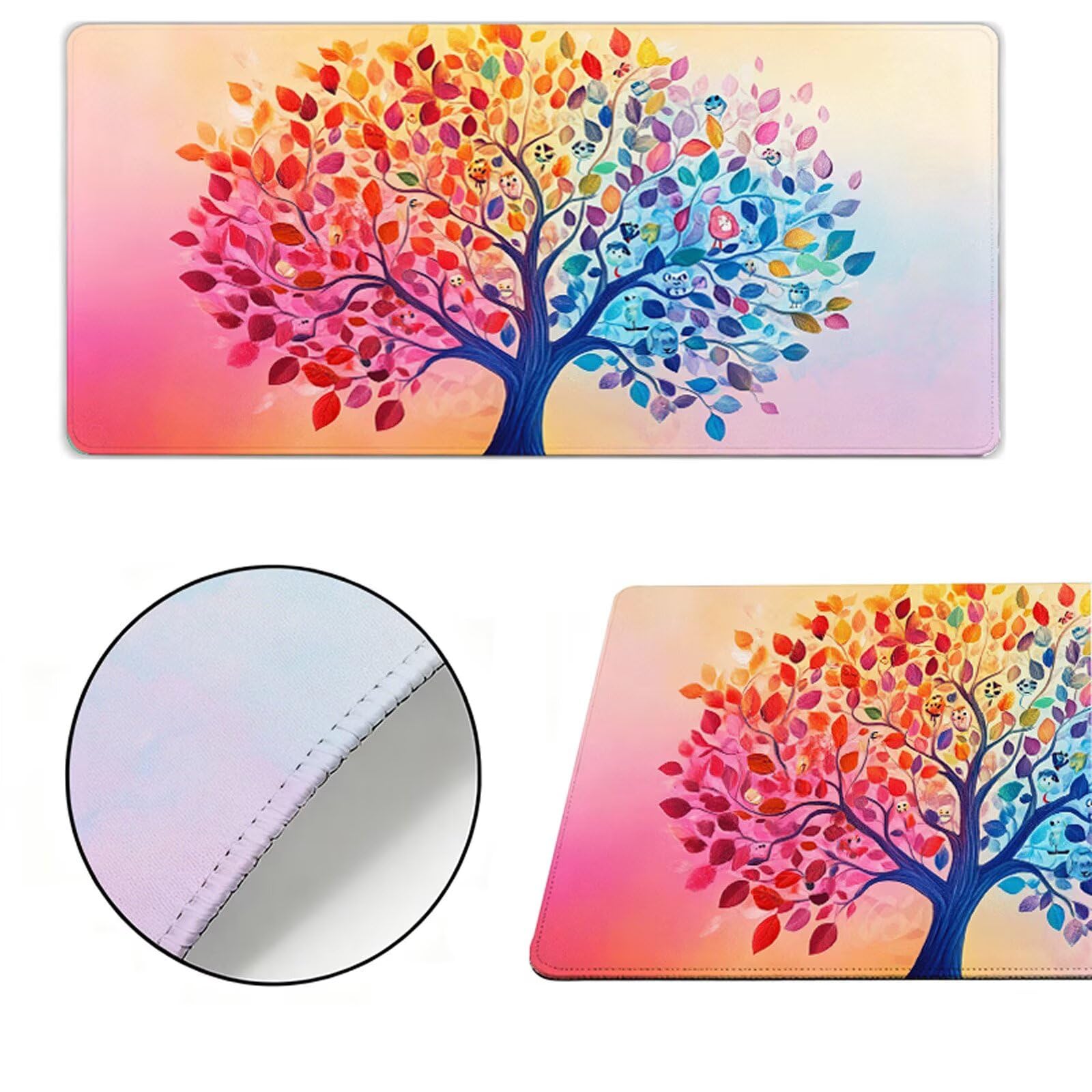 Podkładka pod mysz xxl 1200x600x3mm podkładka pod mysz drzewo życia podkładka pod mysz kolor poprawia precyzję i szybkość, wodoodporne antypoślizgowe, szyte krawędzie, akcesoria do gier, komputer, gry