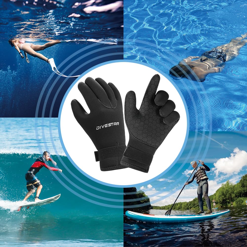 Skyone Neoprenanzug-Handschuhe, Neopren, Tauchhandschuhe, Surfhandschuhe, 3 mm, 5 mm, für Herren, Damen, Kinder, Thermisch, rutschfest, flexibel, zum Speerfischen, Schwimmen, Rafting