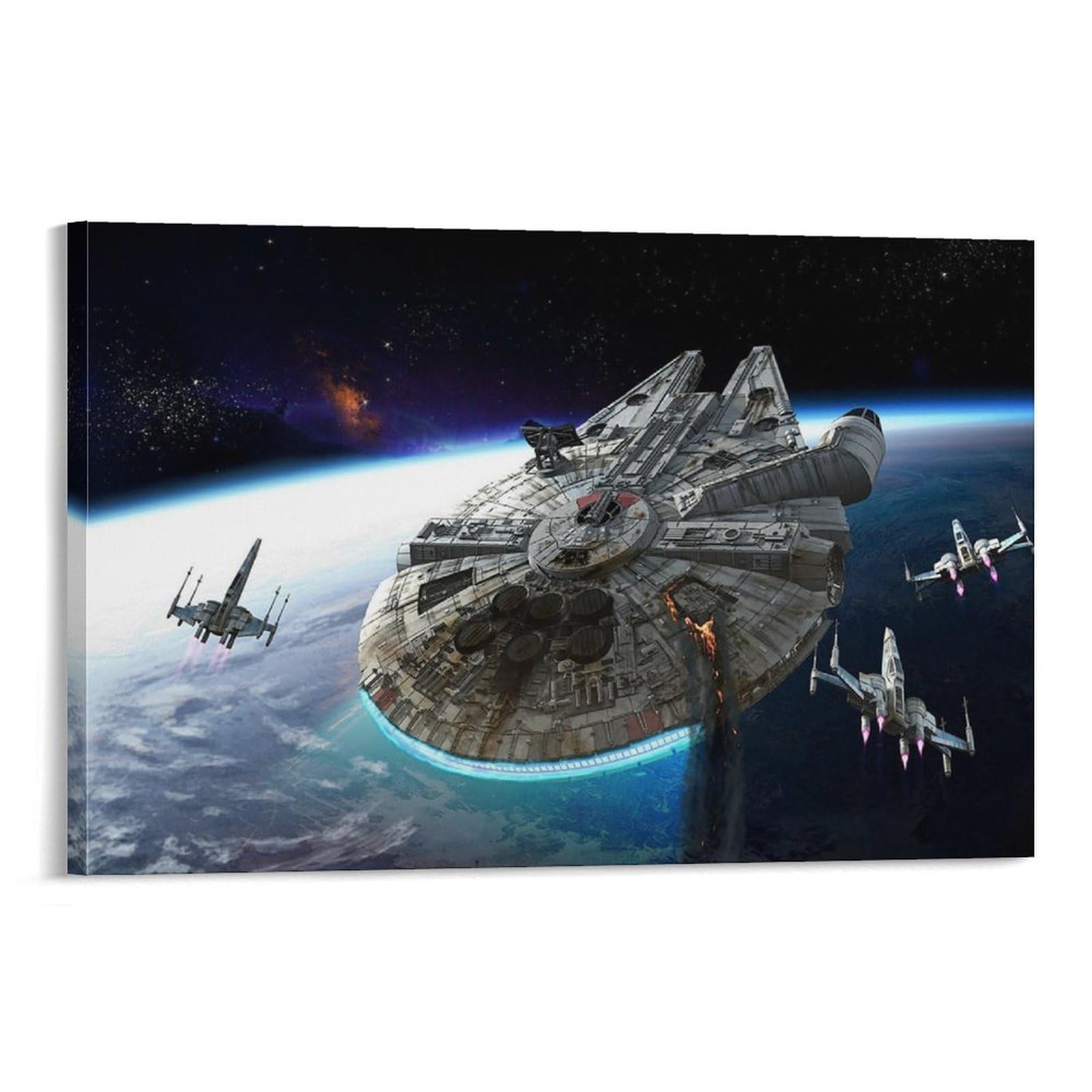 Amazon.co.jp: スターウォーズ宇宙船ポスター クール ポスター 壁アート キャンバス 印刷 アートパネル オフィス装飾 ぶら下がる 版画  ギフト08x12inch(20x30cm) : ホーム＆キッチン