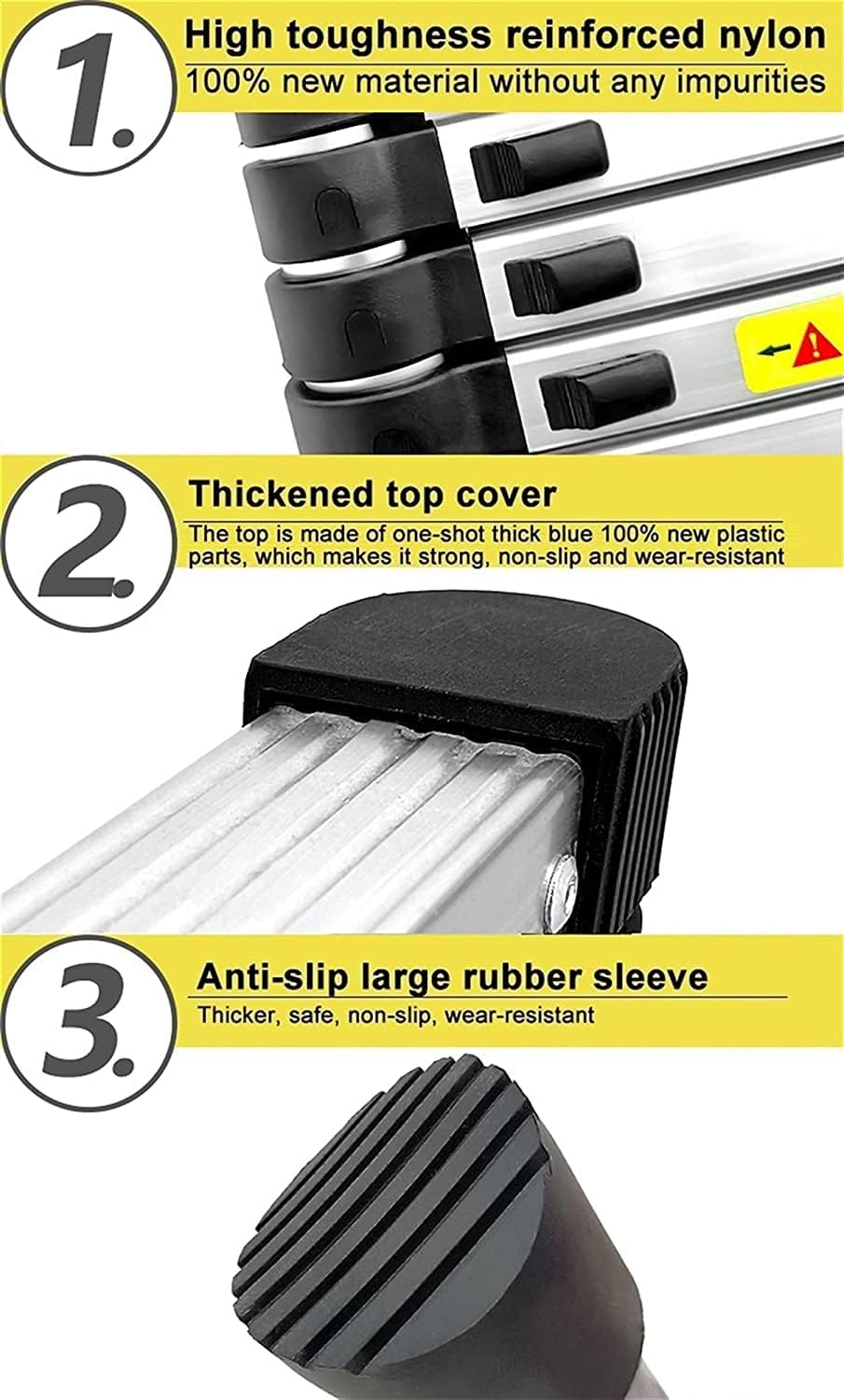 OKUOKA Telescoping Ladder for 8m/ 7m/ 6.2m/ 5m/ 4m/ 3.8m/ 2.6m Rooftop Tent, Aluminum Extension Telescopic Ladders for Loft RV Attic Home, Load 150kg (Size : 4.6m/15ft) Interesting Life