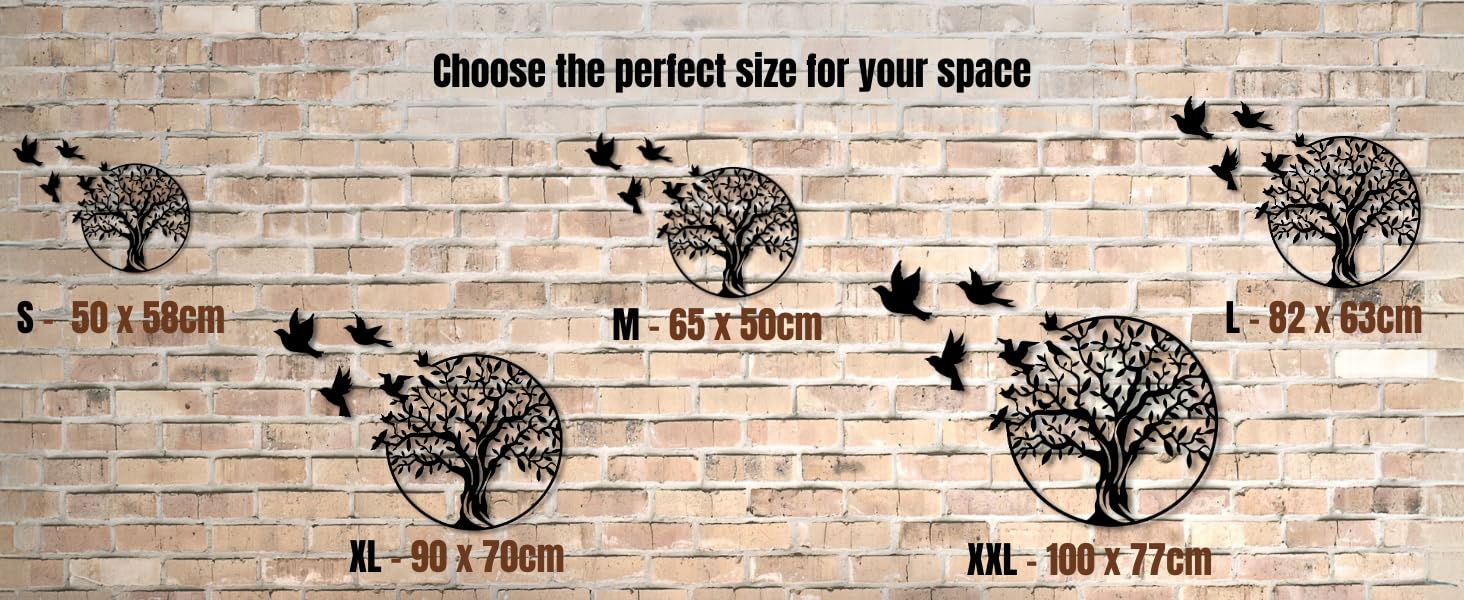 Vailla Arbre de Vie Tableau Decoration Murale 3D Deco Murale Salon Salle de Bain Chambre Cadre Décoration Chambre Triptyque Mural Bois (Arbre 8)