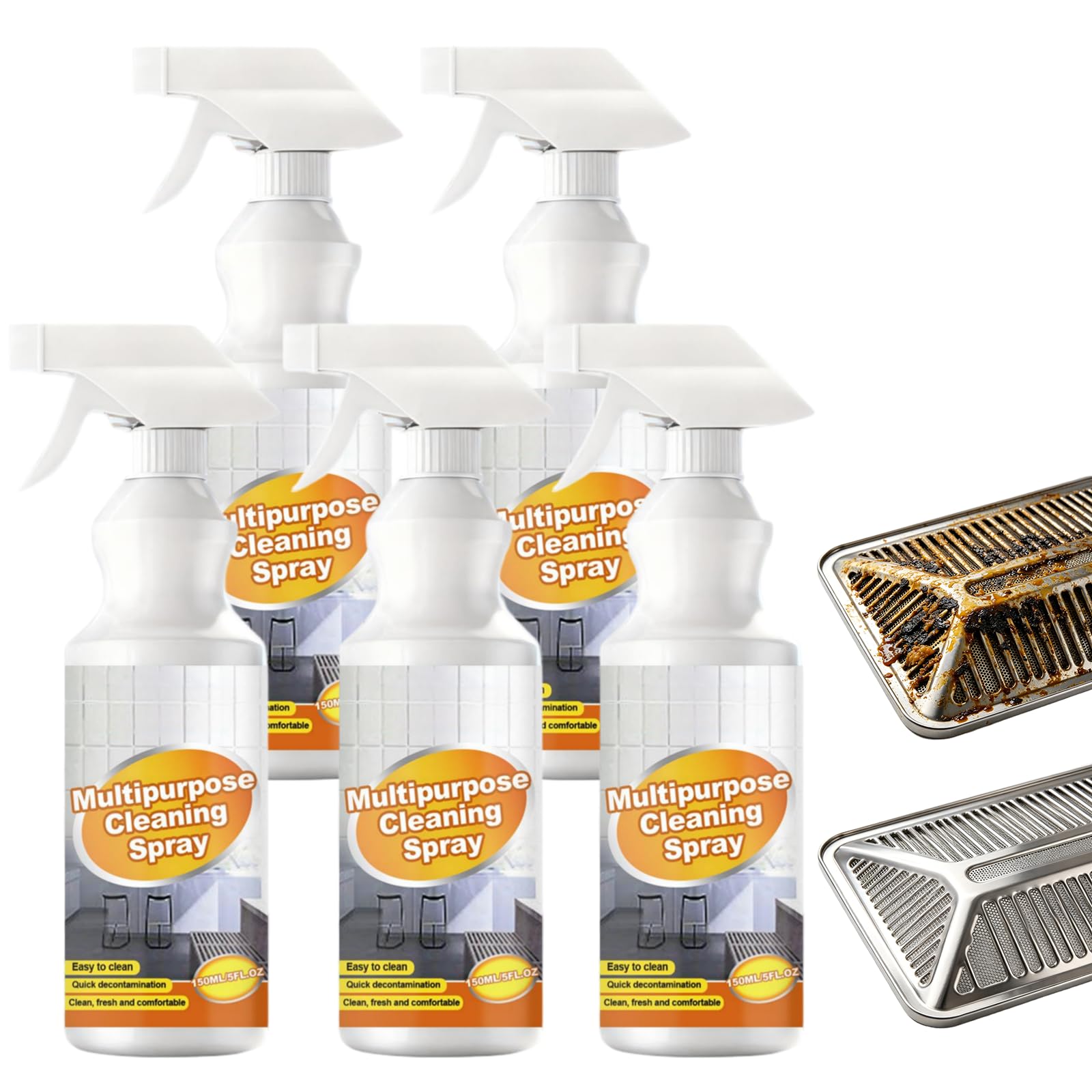 Spray detergente attivo in schiuma multiuso, sgrassante da cucina, spray forte, detergente multifunzionale per elettrodomestici da cucina, potente sgrassatore spray, detergente intensivo, per forno