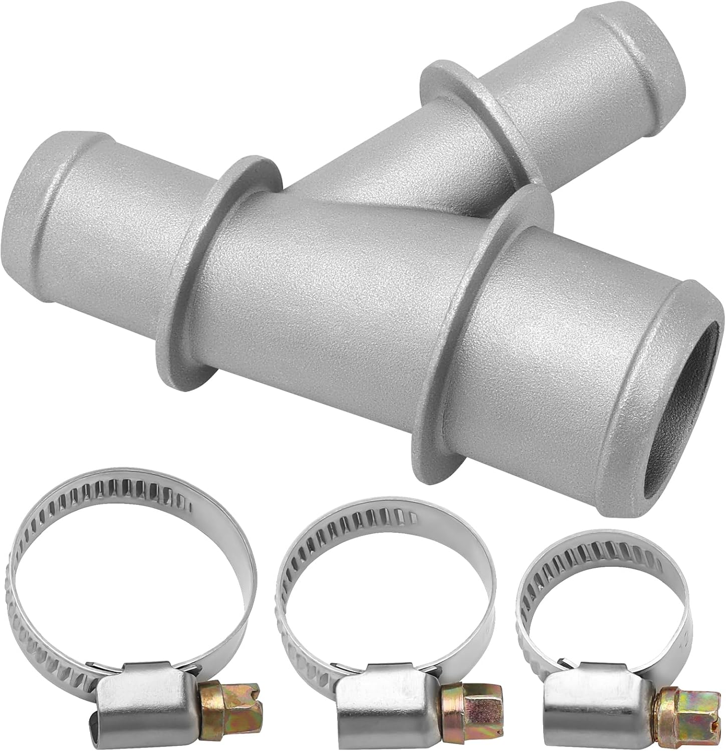 15834773 Aluminum Coolant Radiator Hose Connector Y Junction Connector with Clamps for Chevrolet Silverado Suburban GMC Sierra Yukon Cadillac Escalade Replace# 15792820