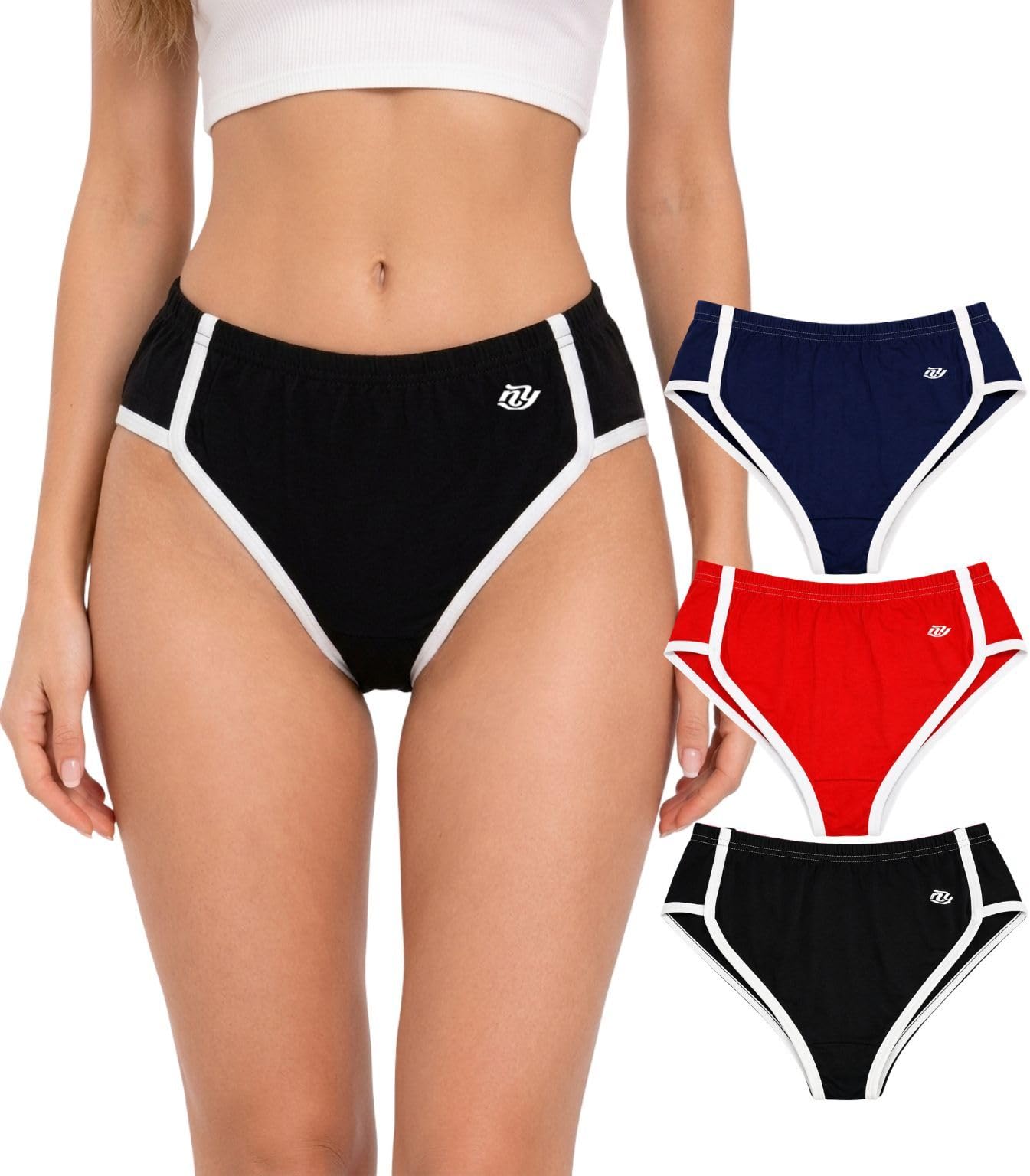nicsy Women High Cut Brief Panty Cotton | Mid Rise Stretch Bikini Underwear | Soft Breathable Comfortable Innerwear for Women Ladies Briefs Multicolor-picture-50