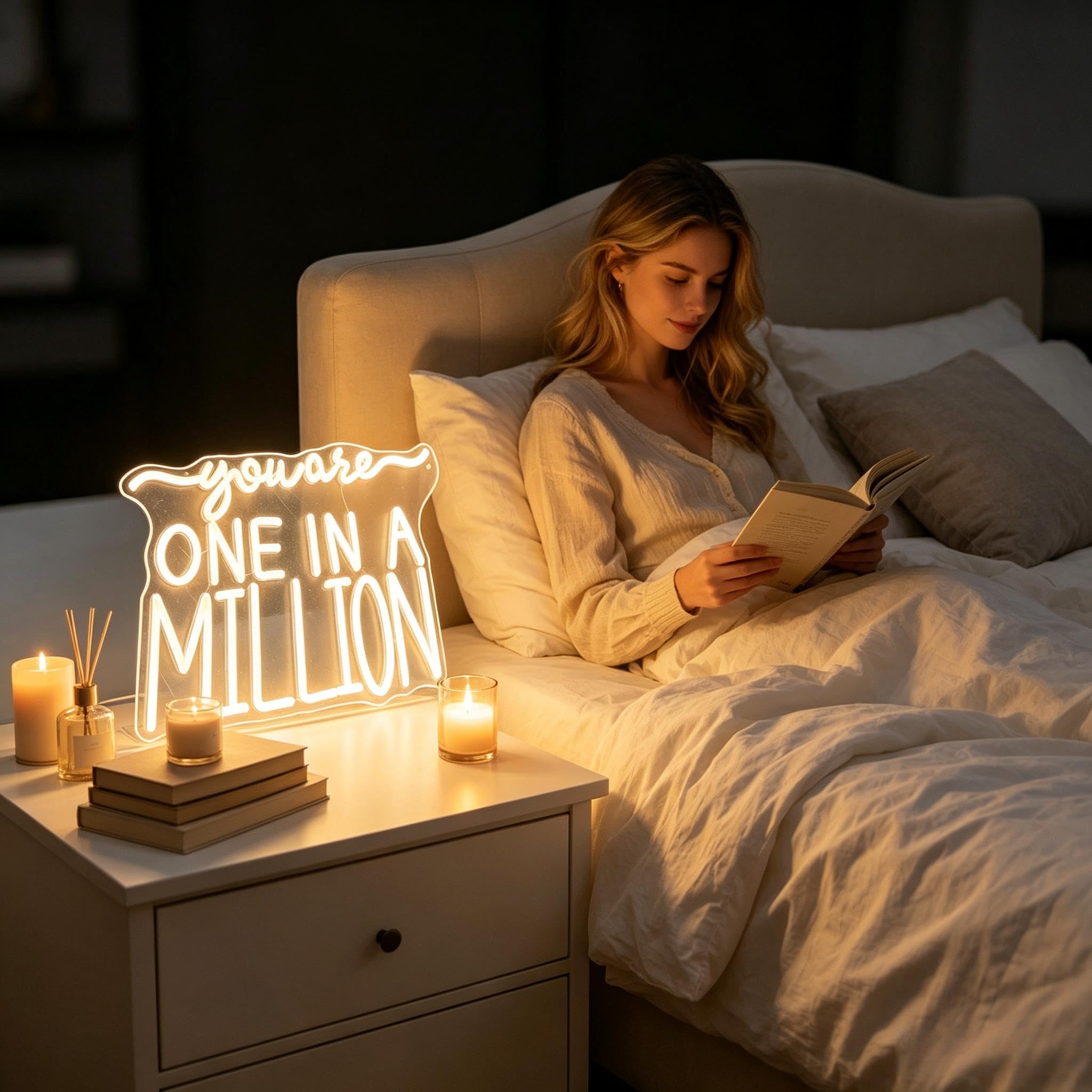 Targa al neon con scritta "You Are One in a Million", alimentata tramite USB, dimmerabile, per camera da letto, soggiorno, decorazione per la casa, bar, feste, tavolo, decorazione artistica da parete