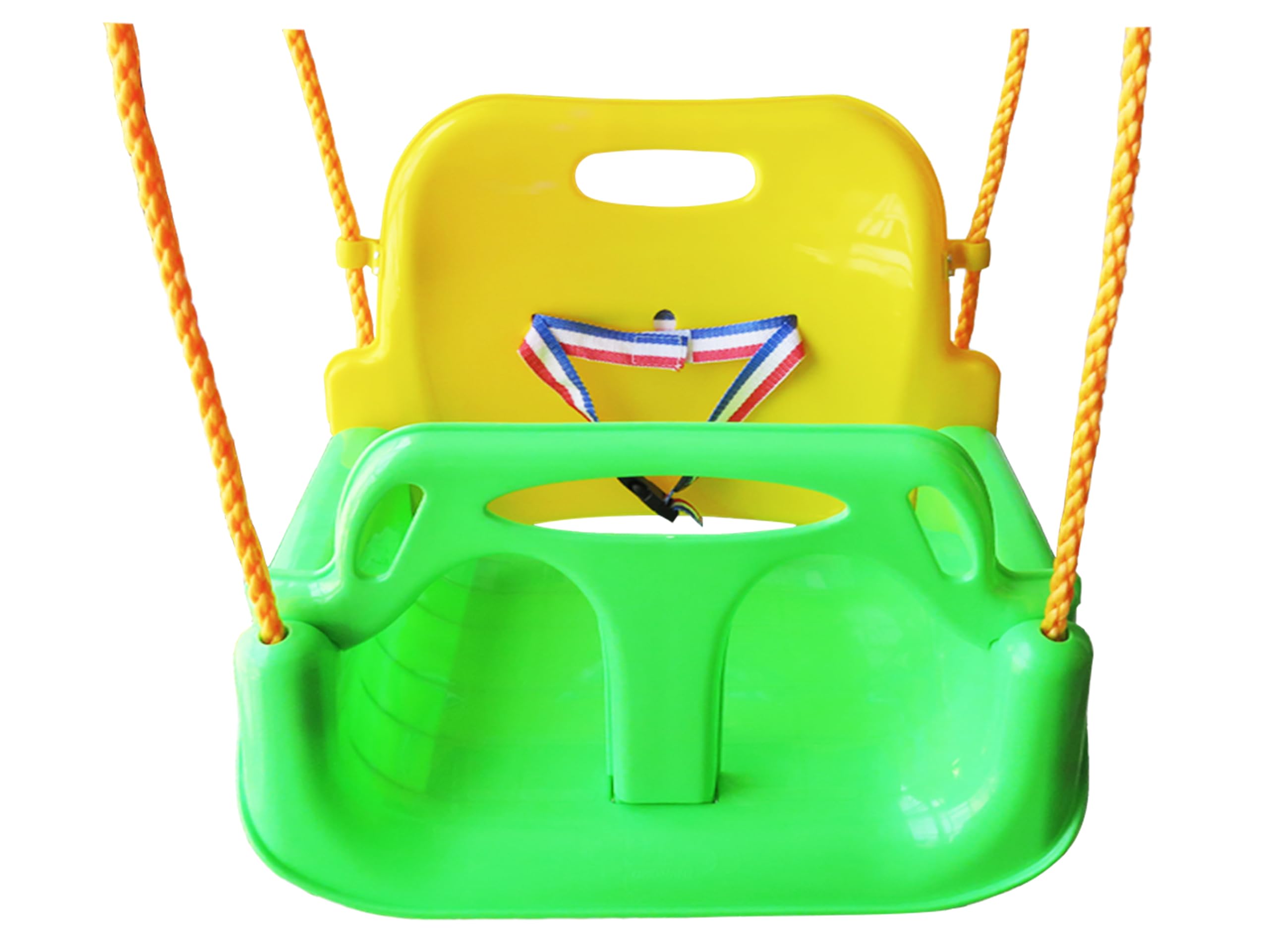 Altalena pieghevole 3 in 1 da neonato a adolescente versione di aggiornamento con moschettoni per giardino di casa, patio, giochi all'aperto (sedia verde + corrimano verde)